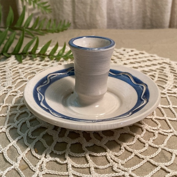 Vintage Handmade Pottery Candlestick Holder - Picture 6 of 14